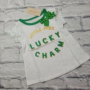 NWT Sweet St Patrick's Day Little Miss Lucky Charm Baby Girls T-shirt size 12 mo